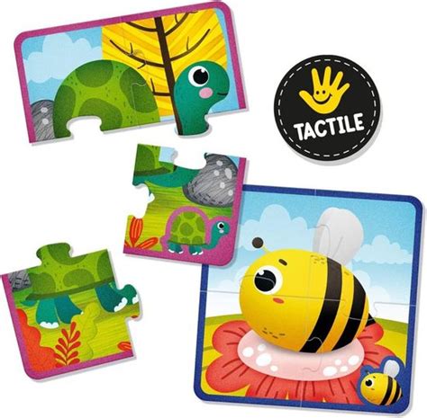 Puzzle Tactile Jeu Educatif 6 Puzzles de 4 Pièces Chacun Pour