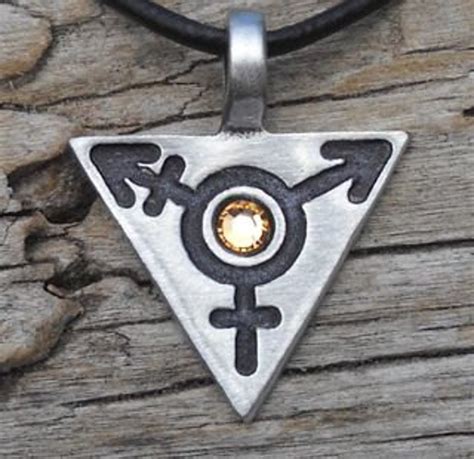 Pewter Transgender Lgbt Gay Pride Triangle Pendant With Etsy