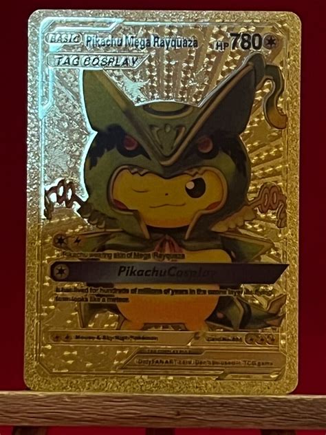 POKEMON GOLD FOIL CARD PIKACHU MEGA RAYQUAZA HP 780 MINT Values MAVIN