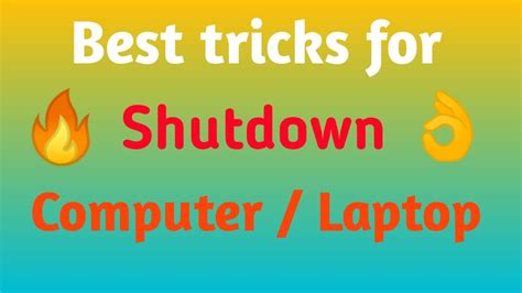 Best Tricks For Shutdown Laptop Or Pc Laptop Ko Shut Down Kaise Kare