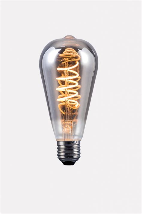 ES E27 ST64 LED Edison 4W Smoked Helix Dimmable Nottingham Lighting