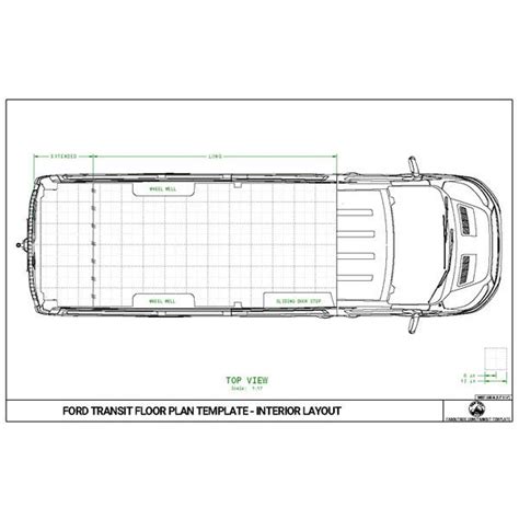 Ford Transit Template - Floor Plan & Interior Layout - FarOutRide | Ford transit, Self build ...