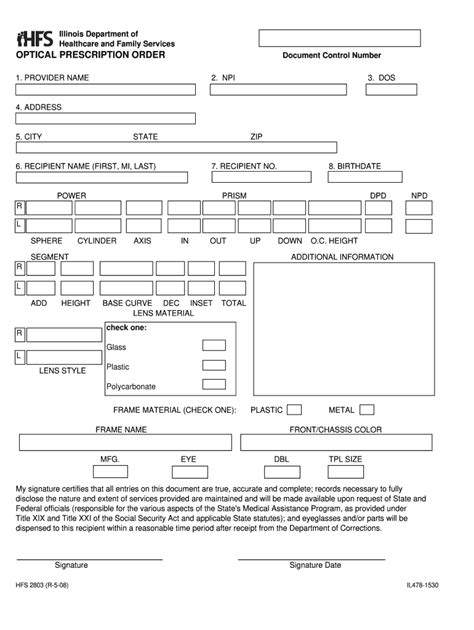 Contact Lens Prescription Template Fill Online Printable Fillable