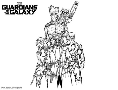 Guardians Of The Galaxy Coloring Pages Sketch By Godzillafan1954 Free