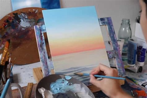 Ocean Sunset: Acrylic Painting Tutorial - Pintando.org