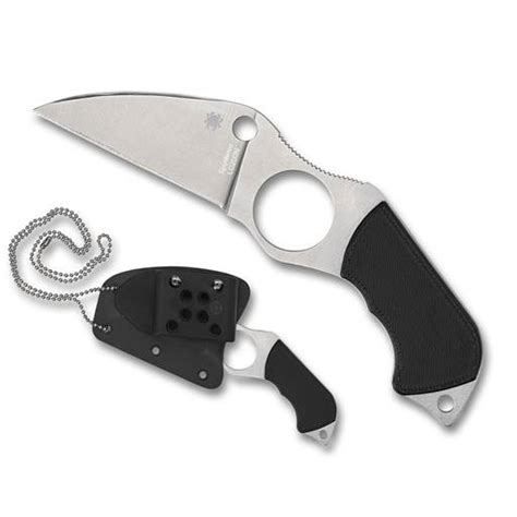 Spyderco Swick 6 Fixed Neck Knife Black G10 Handle Satin Plain