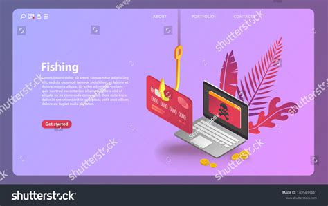 Phishing Via Internet Isometric Vector Concept Vector De Stock Libre