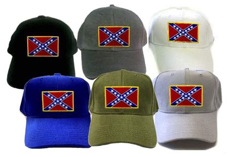 24 Units of Cap With Embroidered Patch, Rebel Flag, Assorted Colors (hat Colors May Vary From ...