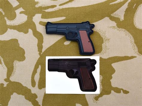 Uksf Browning Hi Power Pistol 3d Pvc Morale Patch Britkitusa