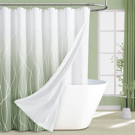 Amazon Naturoom Sage Green Shower Curtain With Liner Modern