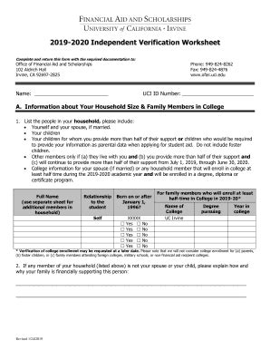 Fillable Online Forms - UCI. Financial Aid Fax Email Print - pdfFiller