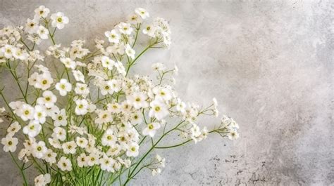 Gypsophila Elegant Display Of White Flowers Set Against A Textured ...