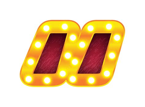 Double Retro Cinema Light Bulb Sign Alphabet 13090193 PNG