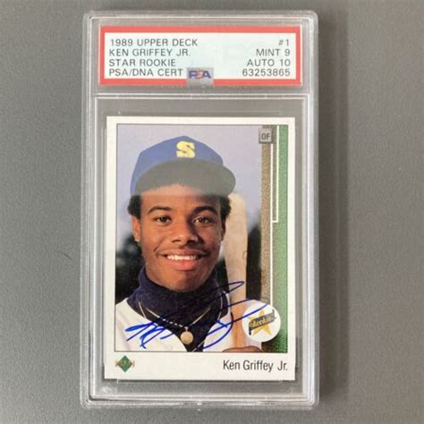 Ken Griffey Jr Signed Upper Deck Rc Rookie Card Psa Psa Dna