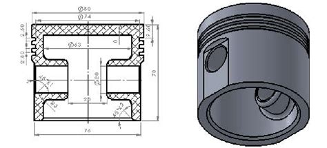 a. The geometrical design modelling for a flat top piston. | Download ...