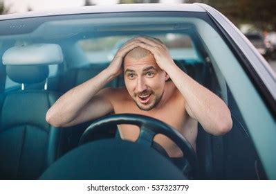 Naked Man Car Traffic Jam Stock Photo Shutterstock