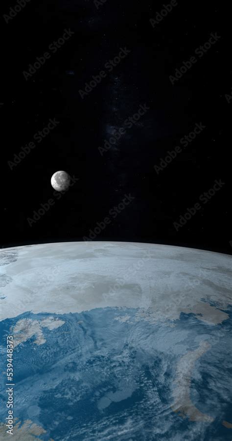 Moon satellite around the planet earth in the outer space Stock ...