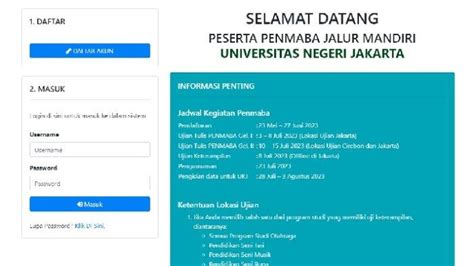 Cara Daftar Jalur Mandiri Unj 2023 Di Pendaftaranunjacid Cek