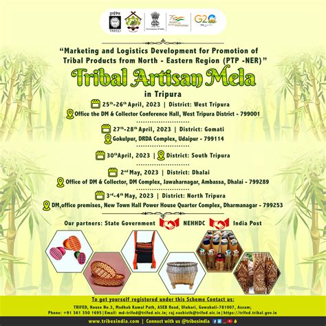 TRIFED is organizing Tribal Artisan Mela(TAM) in Tripura from 25 April 2023 to 04 May 2023 under ...