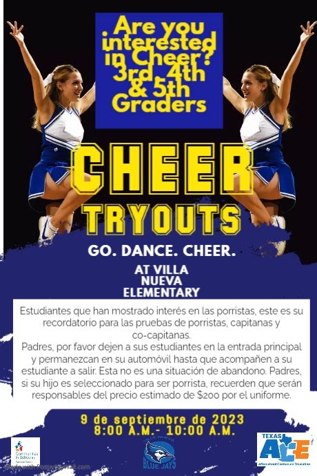 Cheerleader Tryouts Flyer Template Postermywall