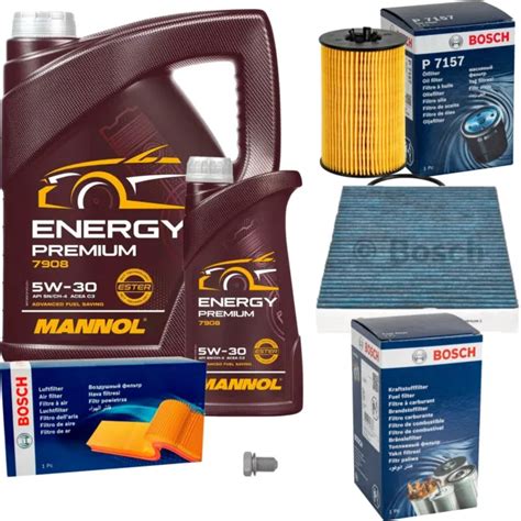 BOSCH INSPECTION SET 6 L Mannol Energy Premium 5W 30 Pour VW