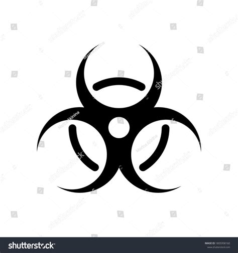 Silhouette Biohazard Icon Outline Biological Hazard Stock Vector