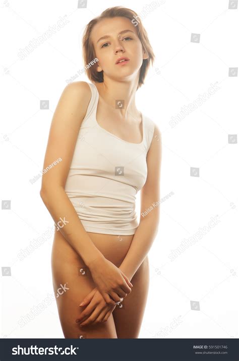 Elegant Nude Woman Short Blond Hair Stock Photo 591501746 Shutterstock