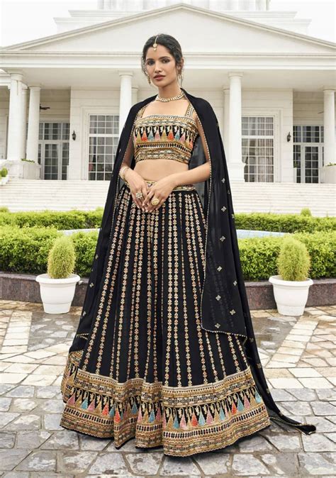 Designer Black Color Sequence Work Bridal Wear Special Lehenga Choli