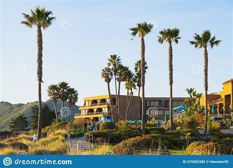 Cliff Hotel With Ocean View Walkway Along The Shore And Beautiful