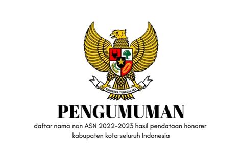 Pengumuman Daftar Nama Pegawai Non ASN 2022 2023 Hasil Pendataan Tenaga