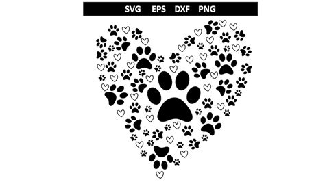 Paw Print Heart SVG, Paw Print SVG, Heart of Paws SVG, Paw Svg, Dog Svg ...