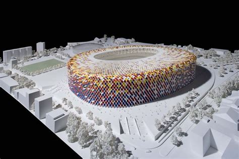 an architectural model of the olympic stadium