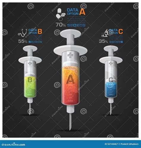 Gezondheidszorg En Medisch Met Spuitdiagram Infographic Vector