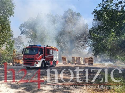 Fiamme In Un Deposito Di Legname A Formia FOTO