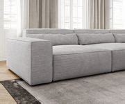 Ecksofa Sirpio XL 370x170 Cm Cord Silbergrau Recamiere Variabel DELIFE