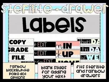 labels for Sterilite drawers | organization labels by MsP in Grade THREE