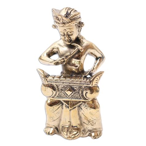 Bronze Sculpture of a Traditional Rindik Player from Bali - Rindik ...