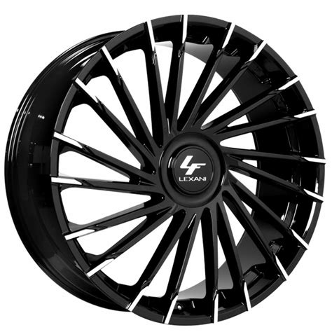 22 Staggered Lexani Wheels Wraith Xl Gloss Black Machined Tips Rims Lx190 2