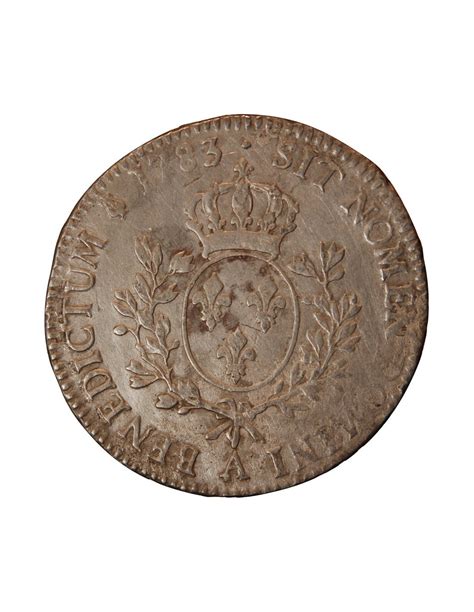 LOUIS XVI ECU AUX BRANCHES D OLIVIER 1783 A PARIS Argent TB