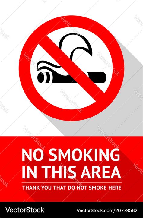 No Smoking Area Royalty Free Vector Image Vectorstock