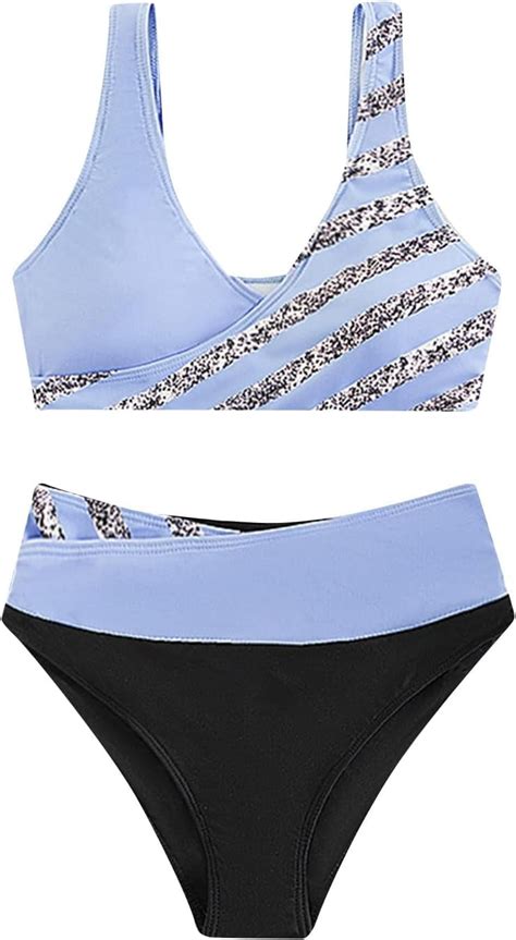 Swim Suits For Women Two Piece High Cut Bathing Suit Tummy Control High Waisted Bikini Sets