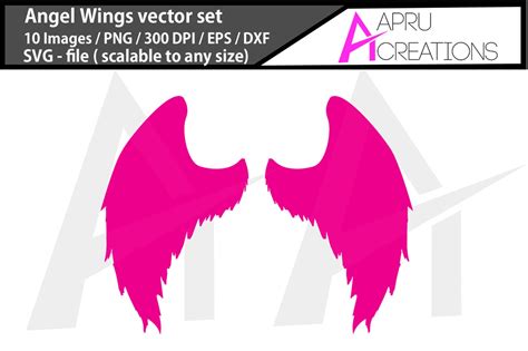 Angel Wings Silhouette Angel Wings Clipart Angel Color Wings - Etsy