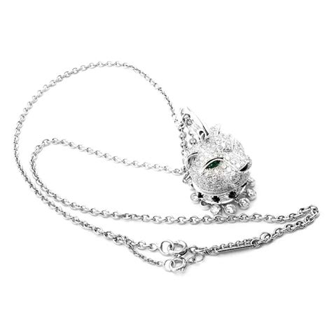 Panthere De Cartier Panther 18k Gold Diamond Emerald Onyx Pendant Ruby Lane