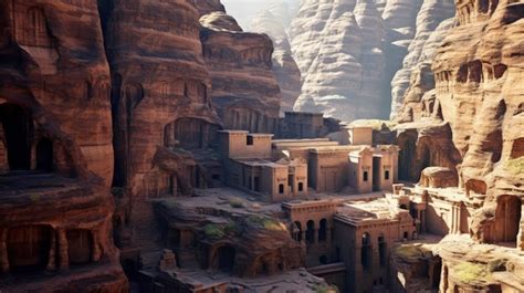 Premium AI Image | The petra jordan ancient city rock cut architecture ...