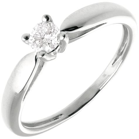 Solitaire Roseau Or Blanc 18 Carats 0 21 Carat Bijoux Edenly