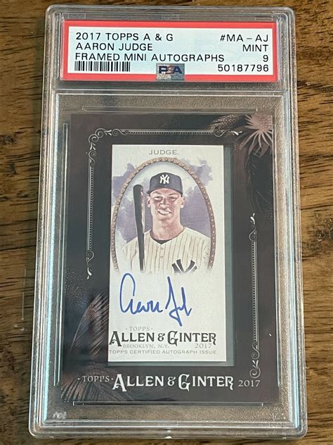 Topps Allen Ginter Autographed Minis Framed Ma Aj Aaron Judge