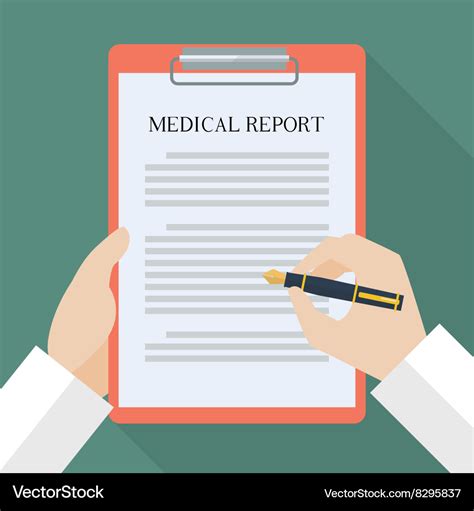 Doctor Hand Writing On Medical Report Royalty Free Vector