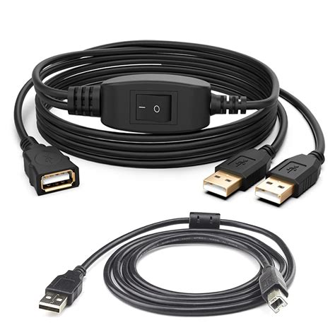 Herfair Divisor USB 1 En 2 Salidas Divisor USB Y Cable De Impresora