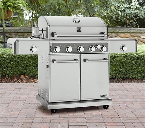 Kenmore Elite 5 Burner Gas Grill with Motorized Rotisserie Kit in ...