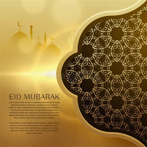 Awesome Eid Festival Background With Islamic Pattern Design Stock Vector Illustration Of